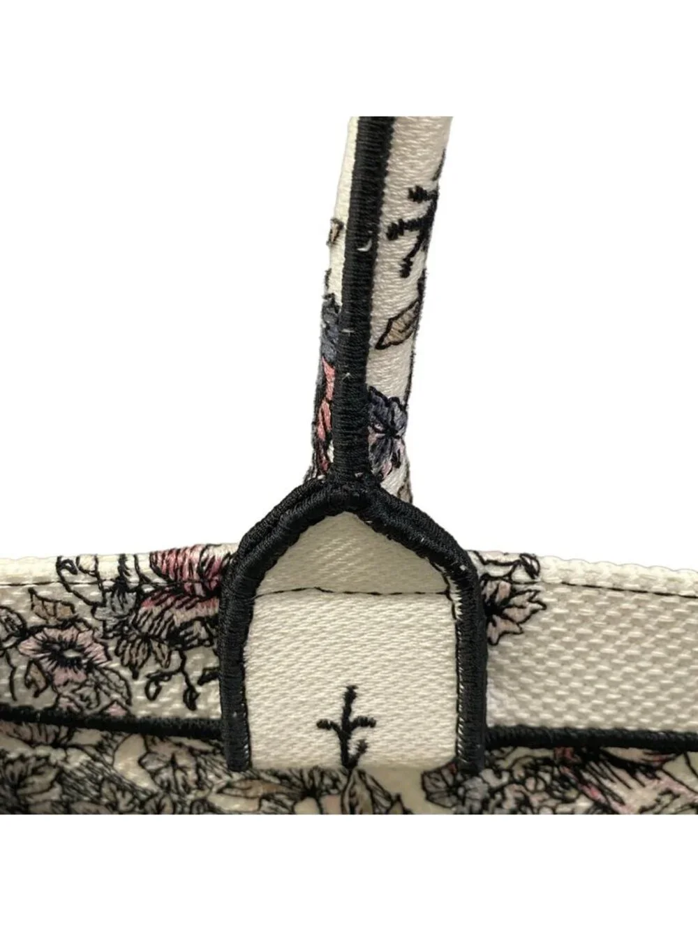 Dior Tote Book Vintage Small White Black Pink